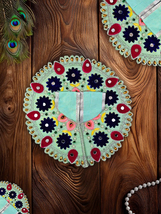 Blossom Royale green laddu gopal bal thakur ji kanha poshak dress om poshak