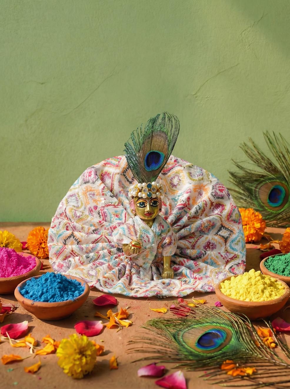 Chitra leela Summer holi braj poshak Janmashtami dress ladoo dresses laddu gopal dress thakurji kanha ji bal om poshak mathura online best mandir wholesaler manufacturer