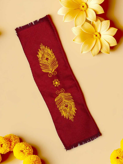 Braj Regal Red Embroidered Shawl for Kanha Ji
