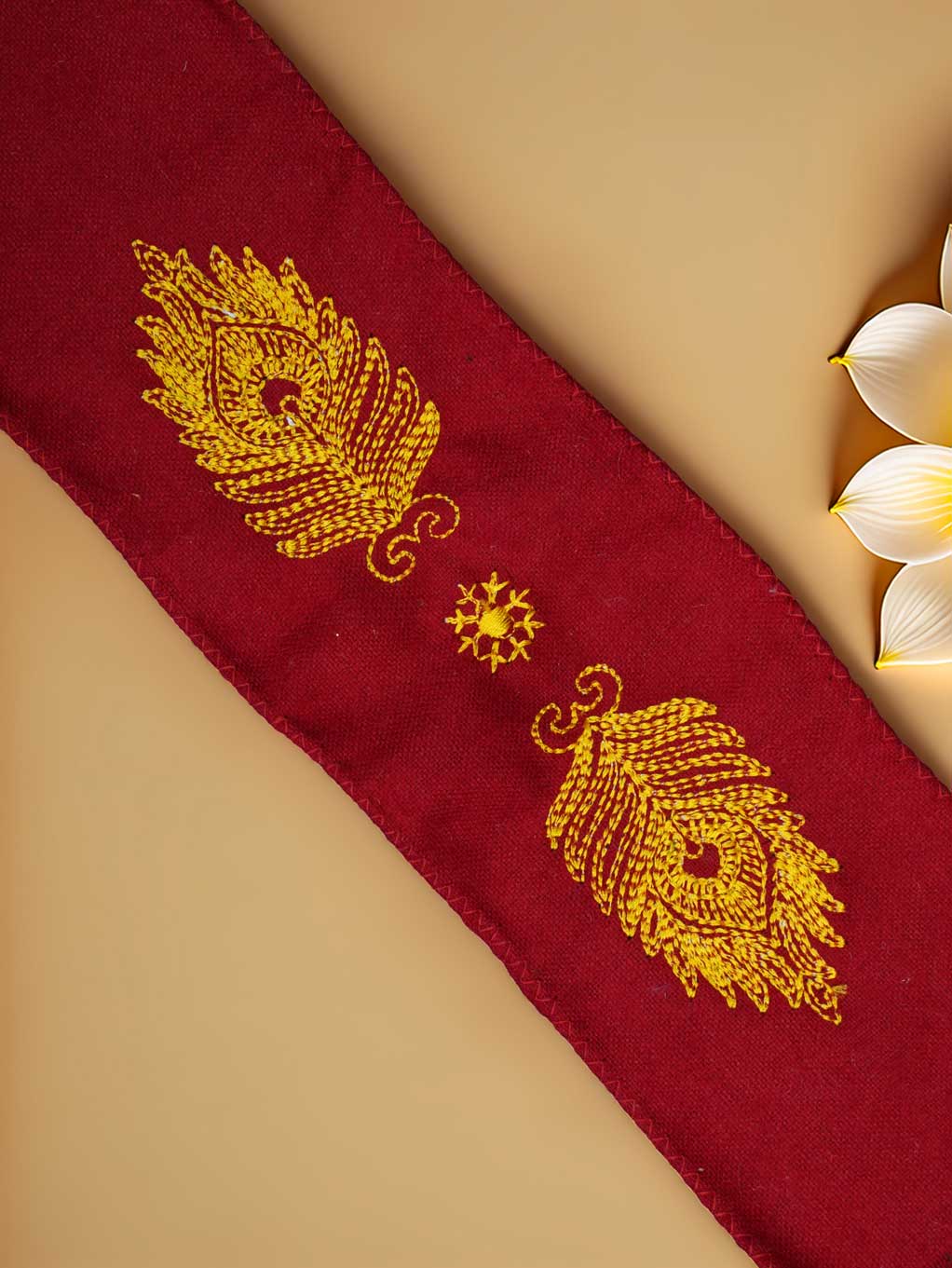 Braj Regal Red Embroidered Shawl for Kanha Ji