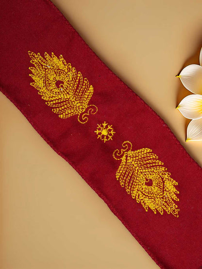 Braj Regal Red Embroidered Shawl for Kanha Ji