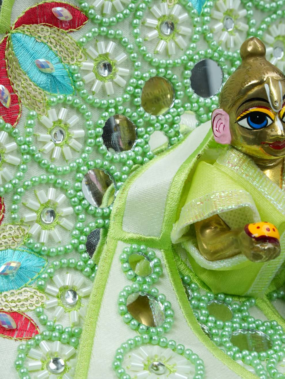 Darpanika Sukumaar Green Fancy Poshak for Laddu Gopal Ji