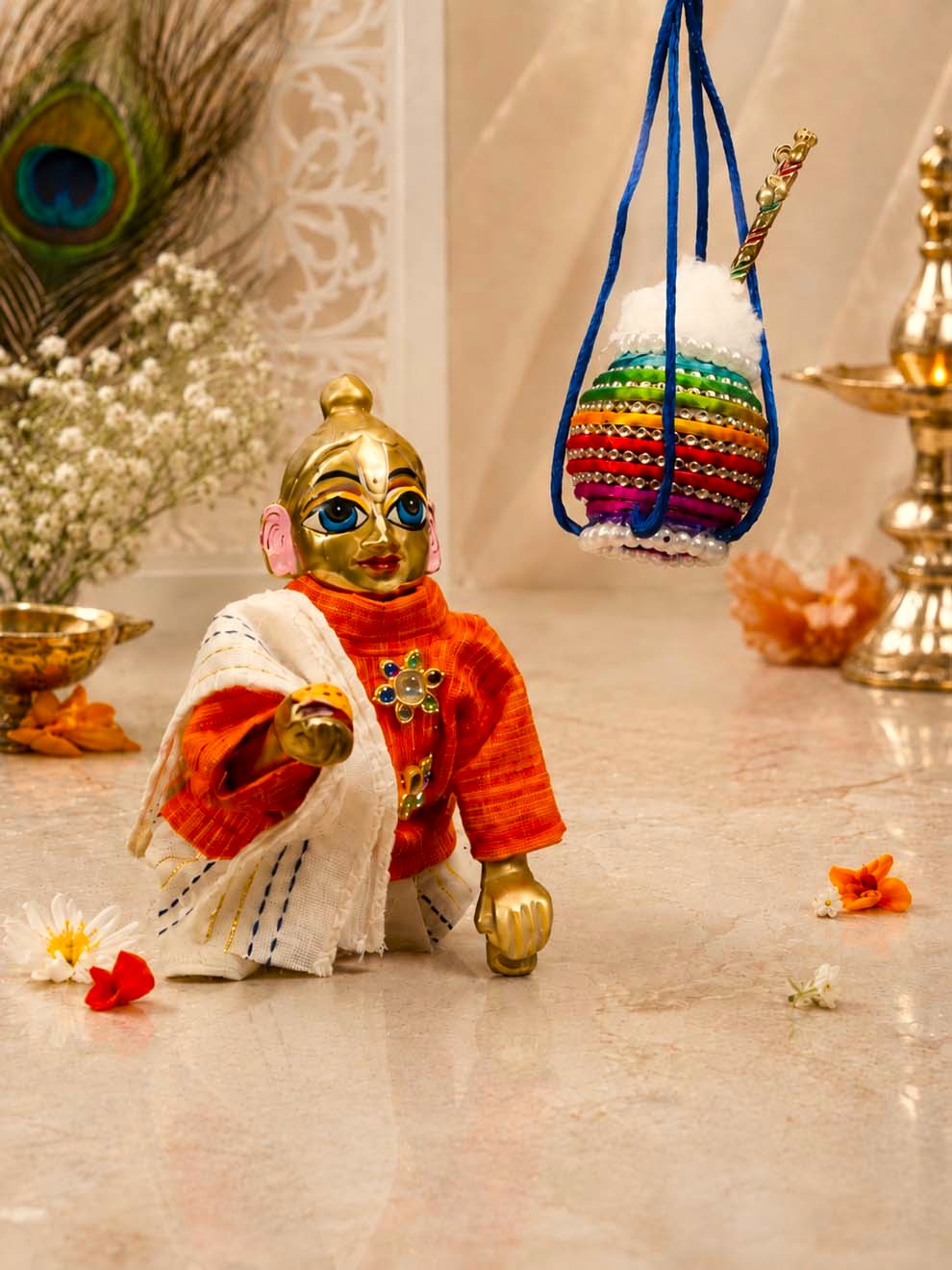 Designer Matki Laddu Gopal Dresses Online in India Winter Dress for Poshak Thakurji Kanha Ji Accessories Dhoti Kurta Set Pajama Aasan Janmashtami Special Summer Shringar Fancy Jacket Premium Festival Bistar Combo om poshak kanha thakurji bal lala lalla ladoo
