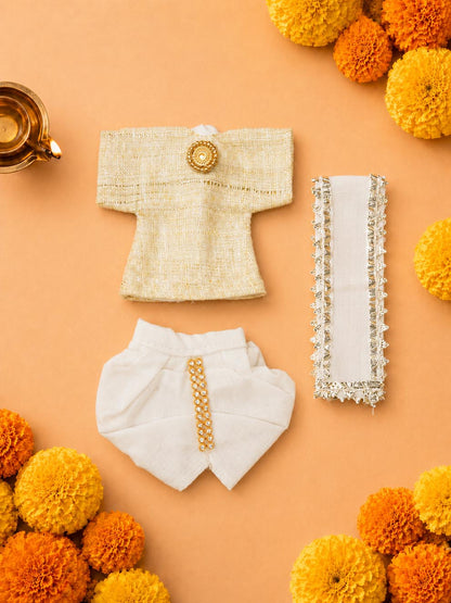 Divya Laddu Gopal Dresses Online in India Winter Dress for Poshak Thakurji Kanha Ji Accessories Dhoti Kurta Set Pajama Aasan Janmashtami Special Summer Shringar Fancy Jacket Premium Festival Bistar Combo om poshak kanha thakurji bal lala lalla ladoo