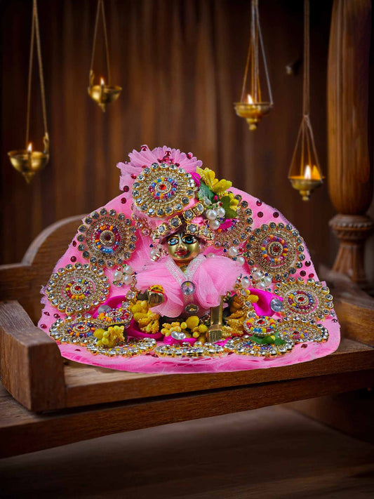 Gulabi Ratan Heavy dress laddu gopal thakurji kanha ji bal om poshak mathura online best