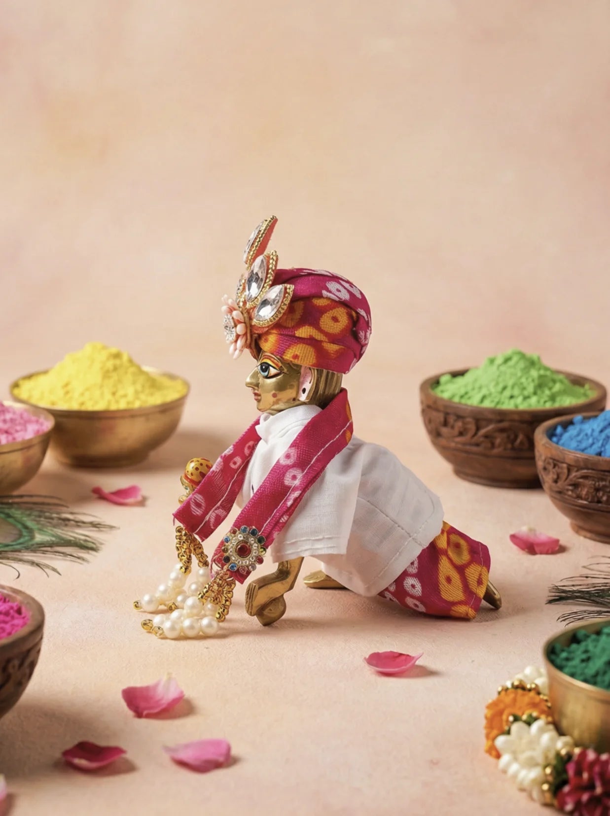 Happy Holi mukut special kurta pajama Janmashtami dress ladoo dresses laddu gopal dress thakurji kanha ji bal om poshak mathura online best mandir wholesaler manufacturer