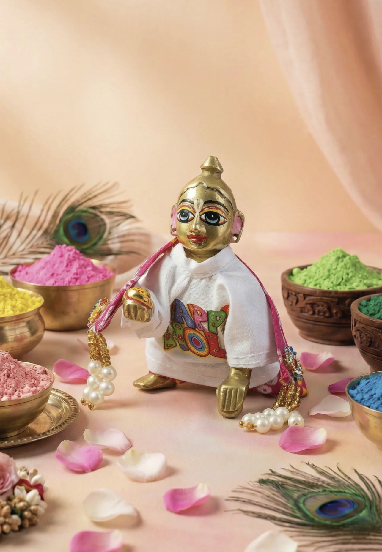 Happy Holi mukut special kurta pajama Janmashtami dress ladoo dresses laddu gopal dress thakurji kanha ji bal om poshak mathura online best mandir wholesaler manufacturer