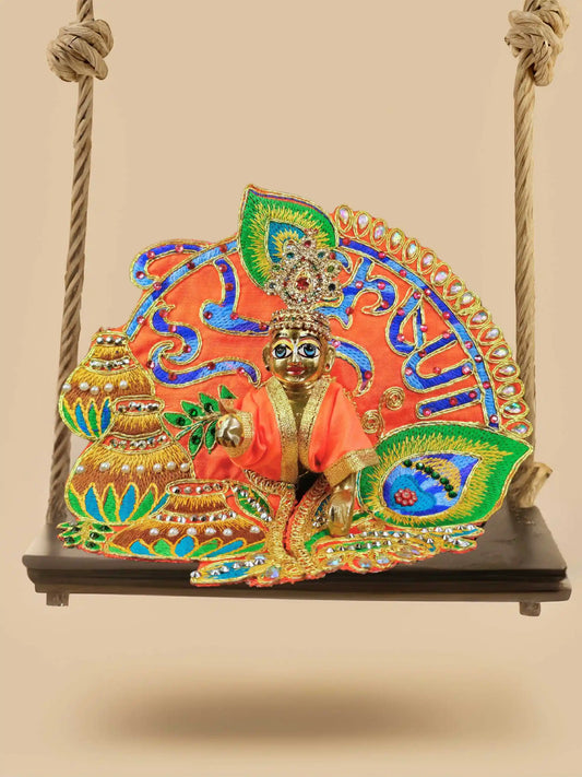 Hare krishna orange bal laddu gopal thakur ji kanha poshak dress