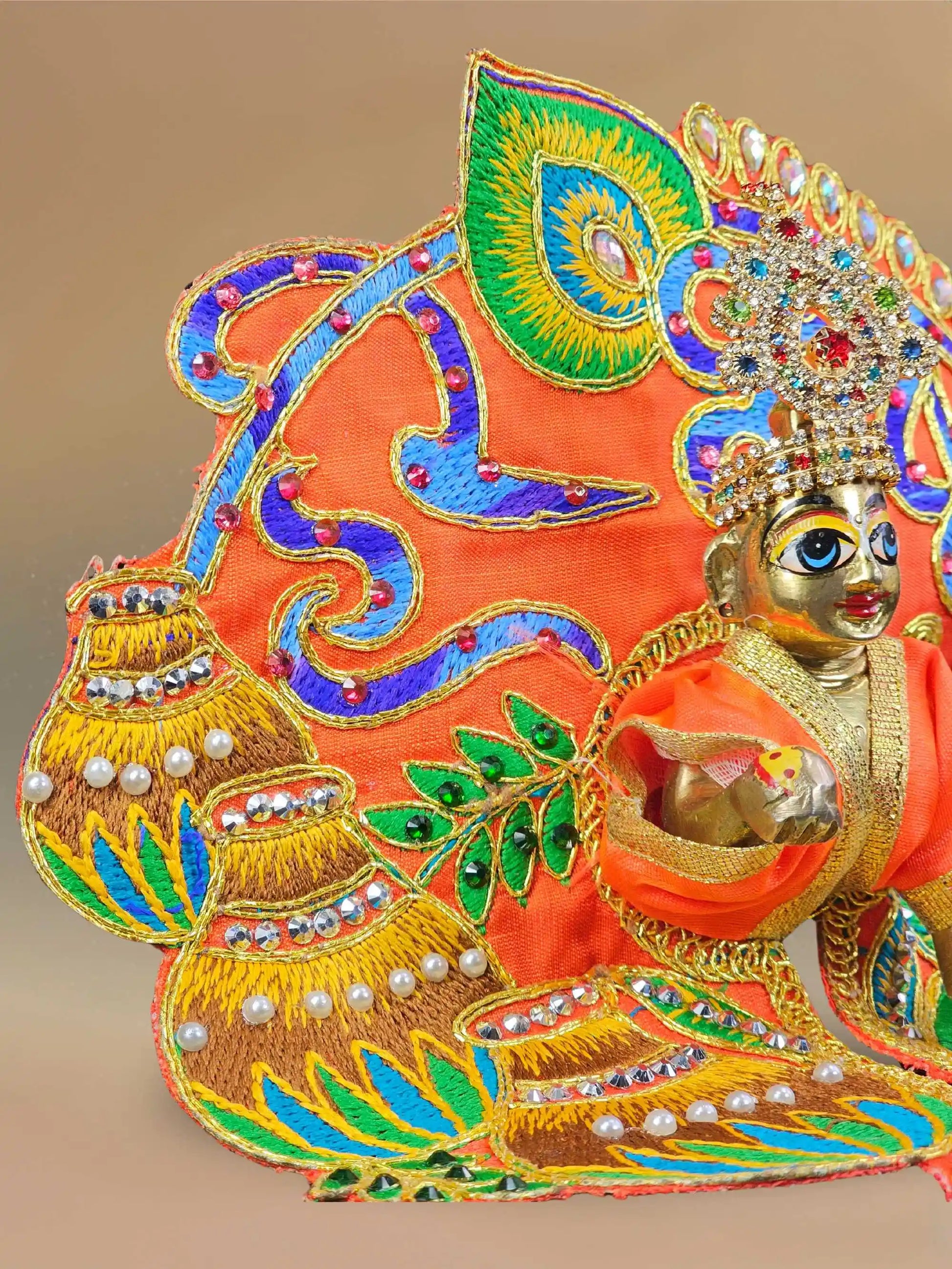 Hare krishna orange bal laddu gopal thakur ji kanha poshak dress