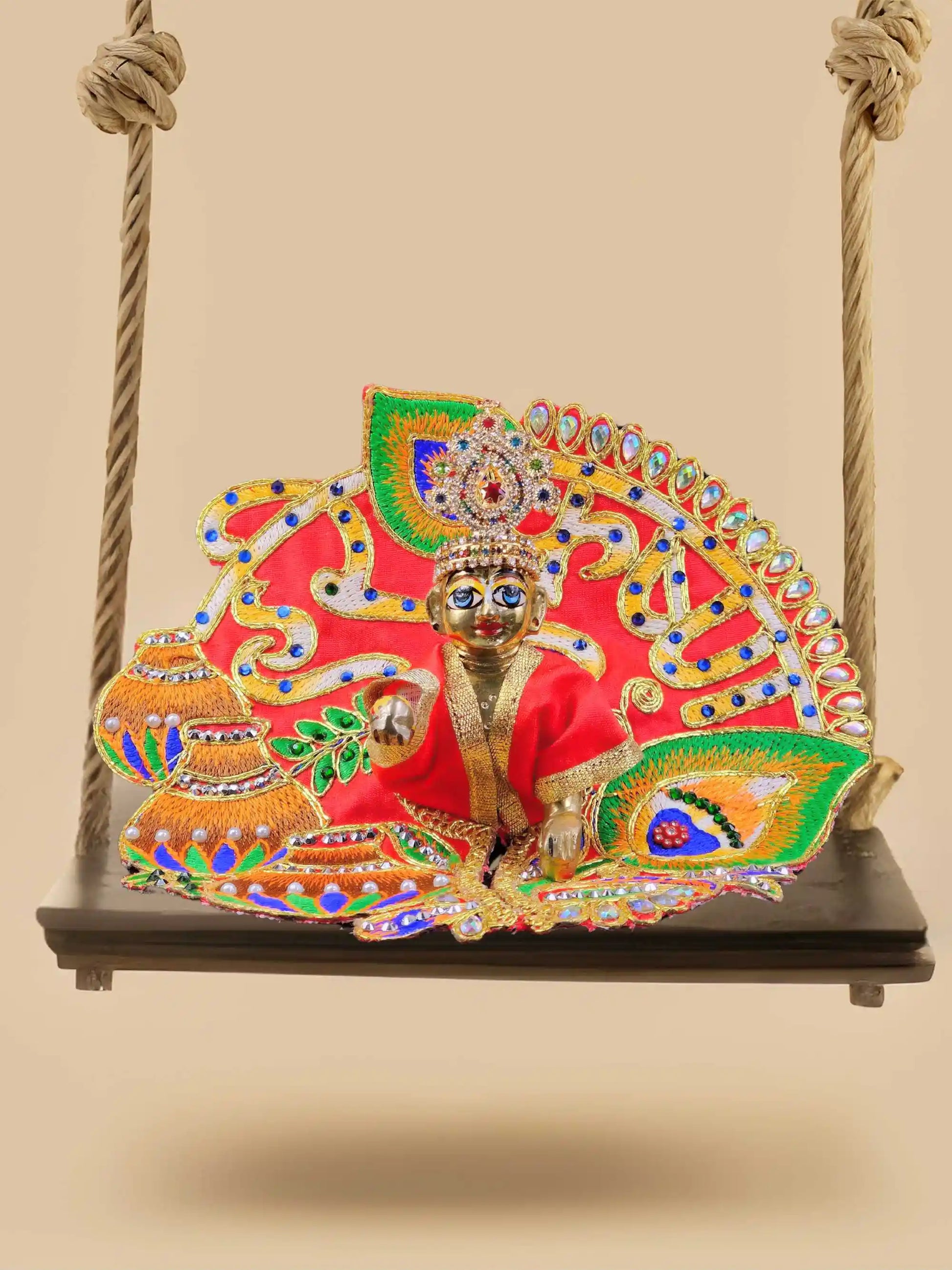 Hare krishna red bal laddu gopal thakur ji kanha poshak dress