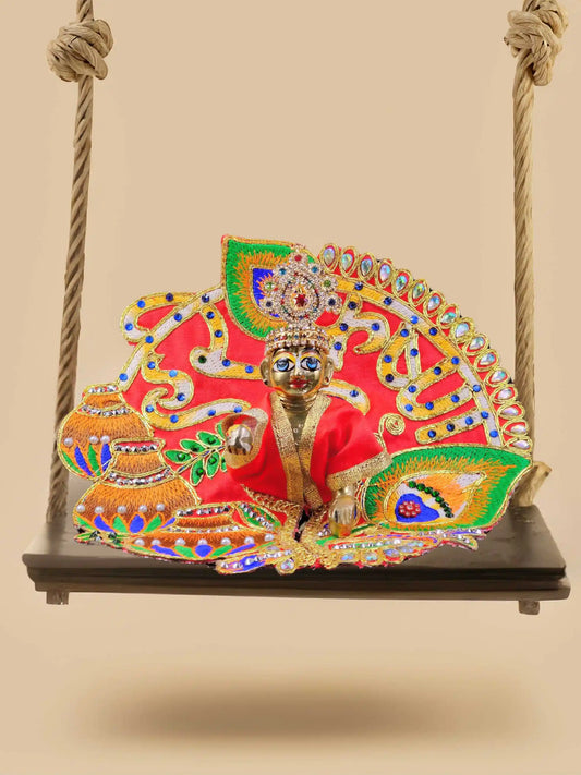 Hare krishna red bal laddu gopal thakur ji kanha poshak dress