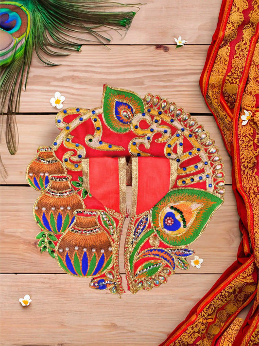 Hare krishna red bal laddu gopal thakur ji kanha poshak dress