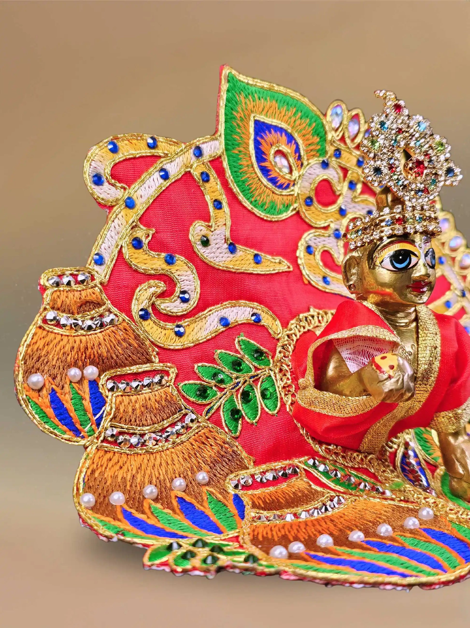 Hare krishna red bal laddu gopal thakur ji kanha poshak dress