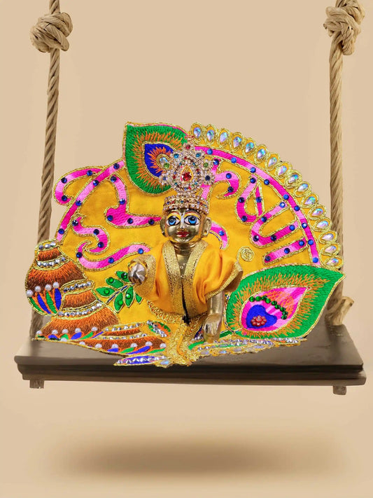 Hare krishna yellow bal laddu gopal thakur ji kanha poshak dress