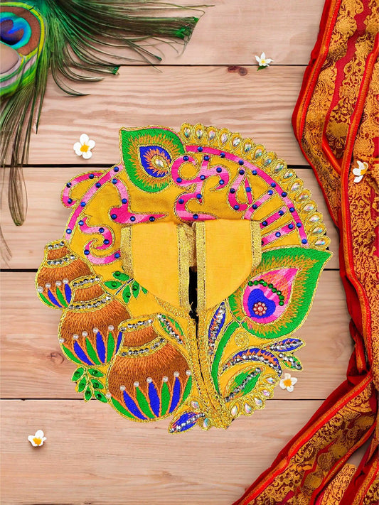 Hare krishna yellow bal laddu gopal thakur ji kanha poshak dress