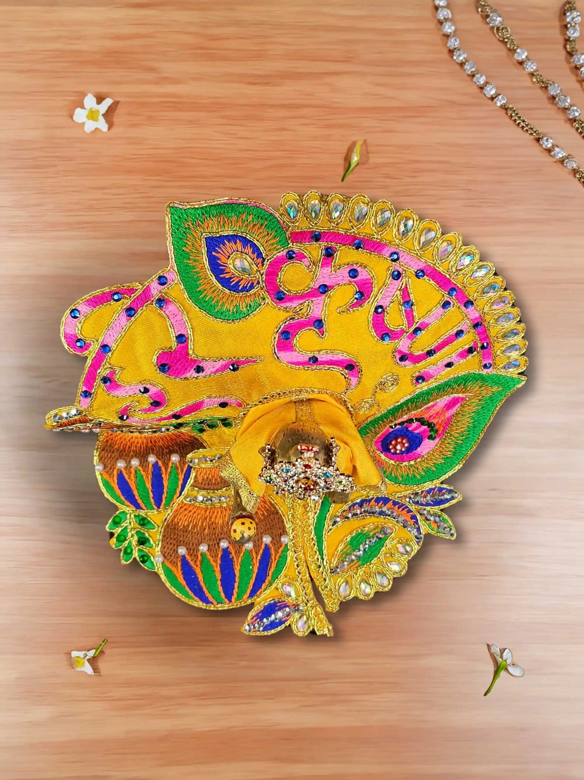 Hare krishna yellow bal laddu gopal thakur ji kanha poshak dress