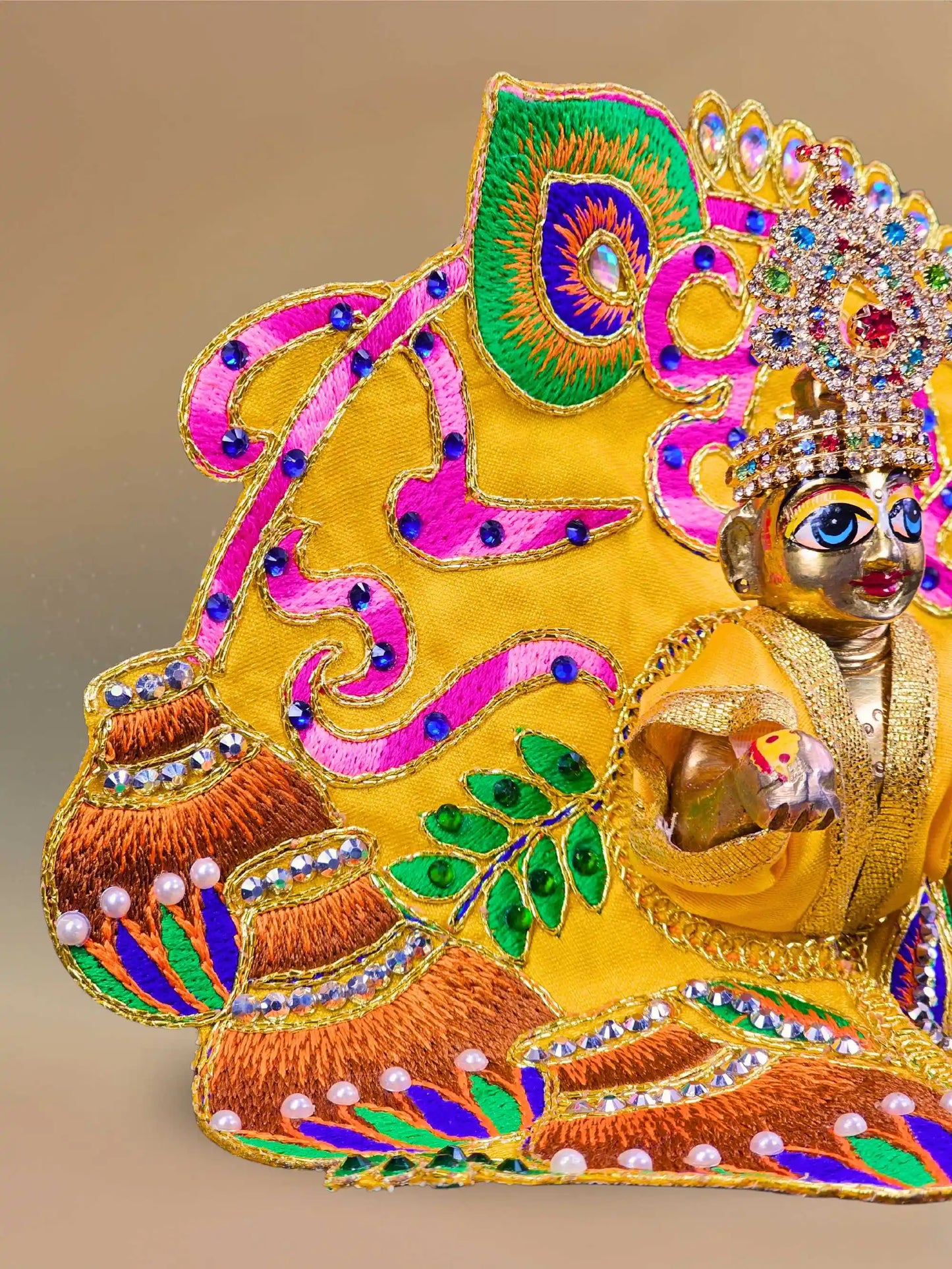 Hare krishna yellow bal laddu gopal thakur ji kanha poshak dress