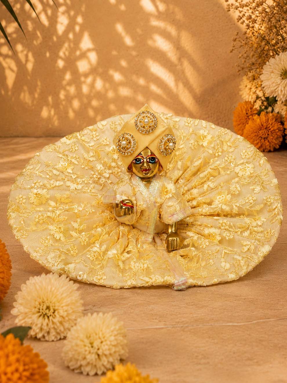 Jhalika net Laddu Gopal Dresses Online in India Winter Dress for Poshak Thakurji Kanha Ji Accessories Dhoti Kurta Set Pajama Aasan Janmashtami Special Summer Shringar Fancy Jacket Premium Festival Bistar Combo om poshak kanha thakurji bal lala lalla ladoo