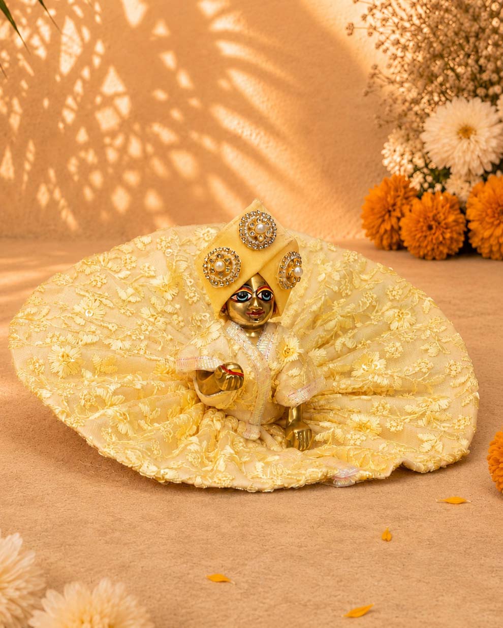Jhalika net Laddu Gopal Dresses Online in India Winter Dress for Poshak Thakurji Kanha Ji Accessories Dhoti Kurta Set Pajama Aasan Janmashtami Special Summer Shringar Fancy Jacket Premium Festival Bistar Combo om poshak kanha thakurji bal lala lalla ladoo