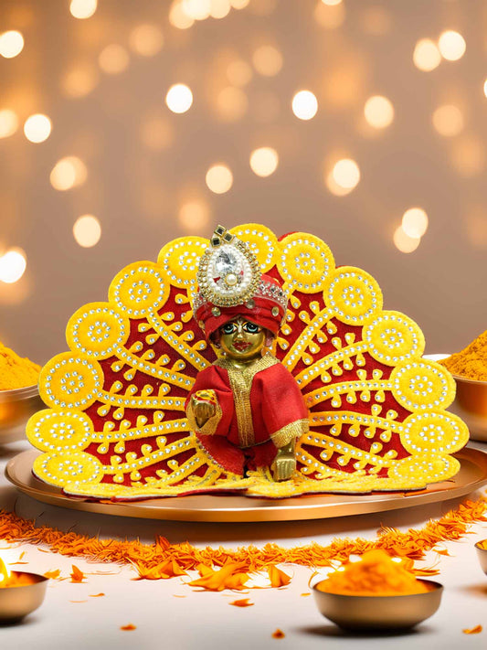 Kanakavalli red yellow dresses laddu gopal dress thakurji kanha ji bal om poshak mathura online best Janmashtami diwali 