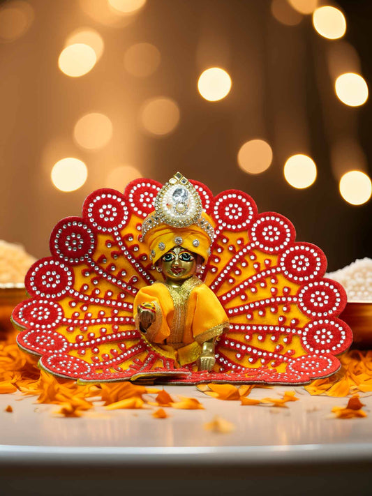 Kanakavalli yellow red dresses laddu gopal dress thakurji kanha ji bal om poshak mathura online best Janmashtami diwali 