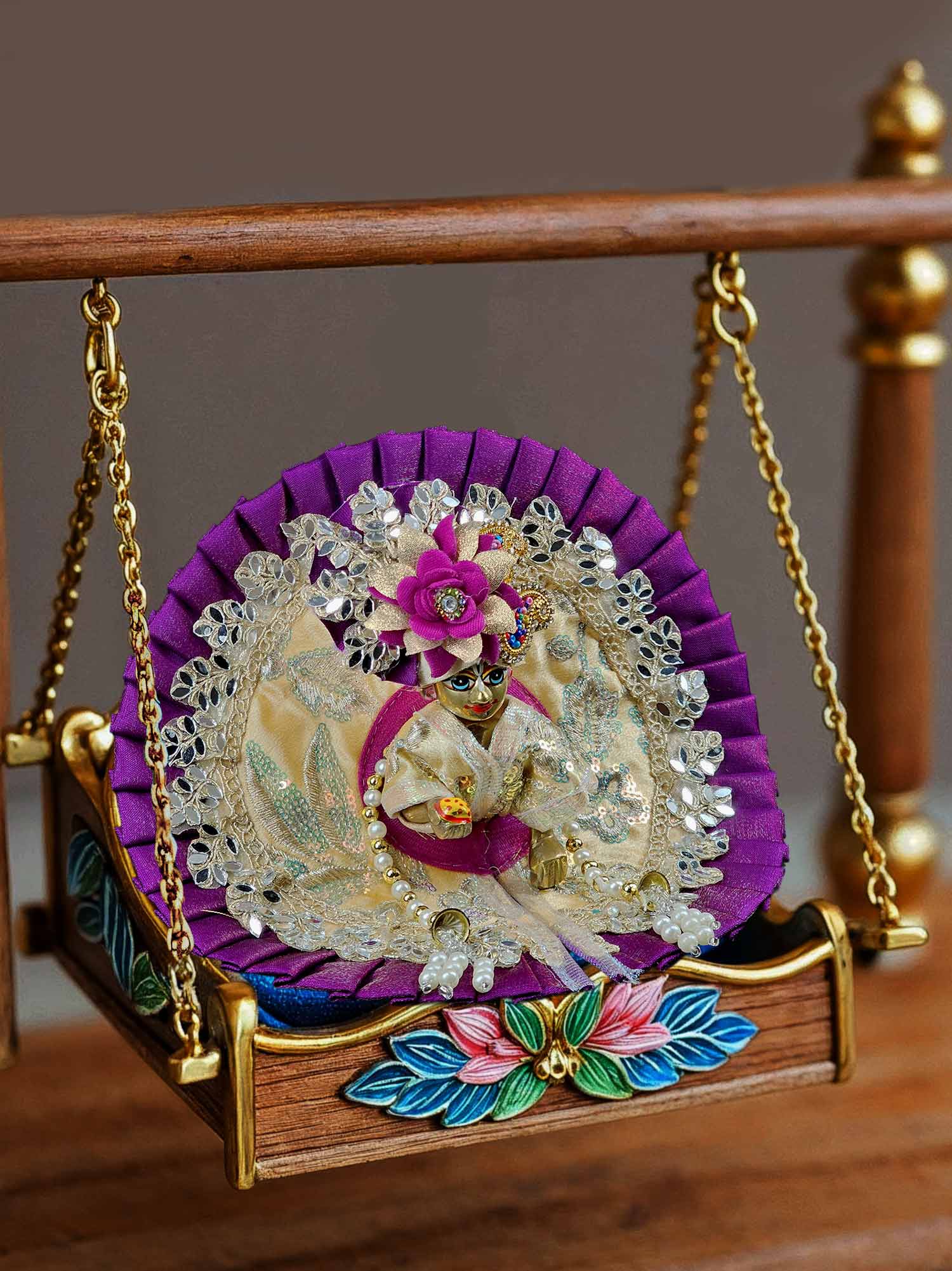 Kanchan Kamal Heavy dress laddu gopal thakurji kanha ji bal om poshak mathura online best
