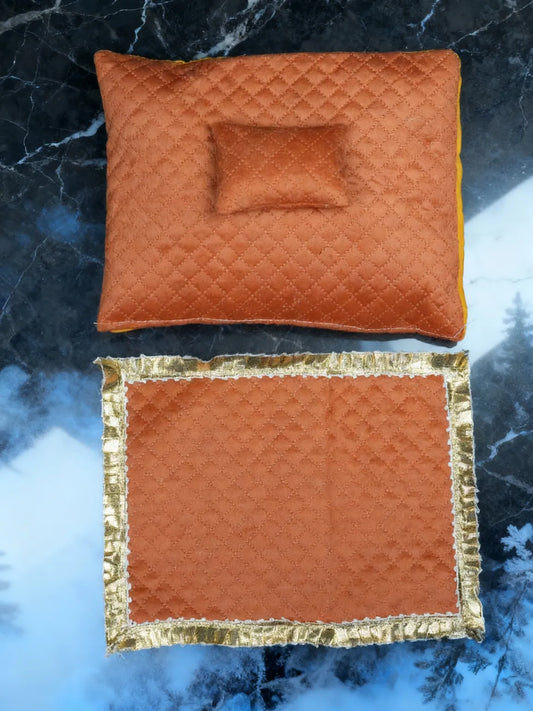 Kanha ji bistar set gopal ji bistar Thakur ji Pillow,mattress and blanket set  om poshak mathura online best