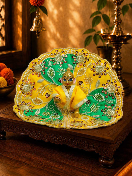 Kiranjali Fancy yg Laddu Gopal Dresses Online in India Winter Dress for Poshak Thakurji Kanha Ji Accessories Dhoti Kurta Set Pajama Aasan Janmashtami Special Summer Shringar Fancy Jacket Premium Festival Bistar Combo om poshak kanha thakurji bal lala lalla ladoo