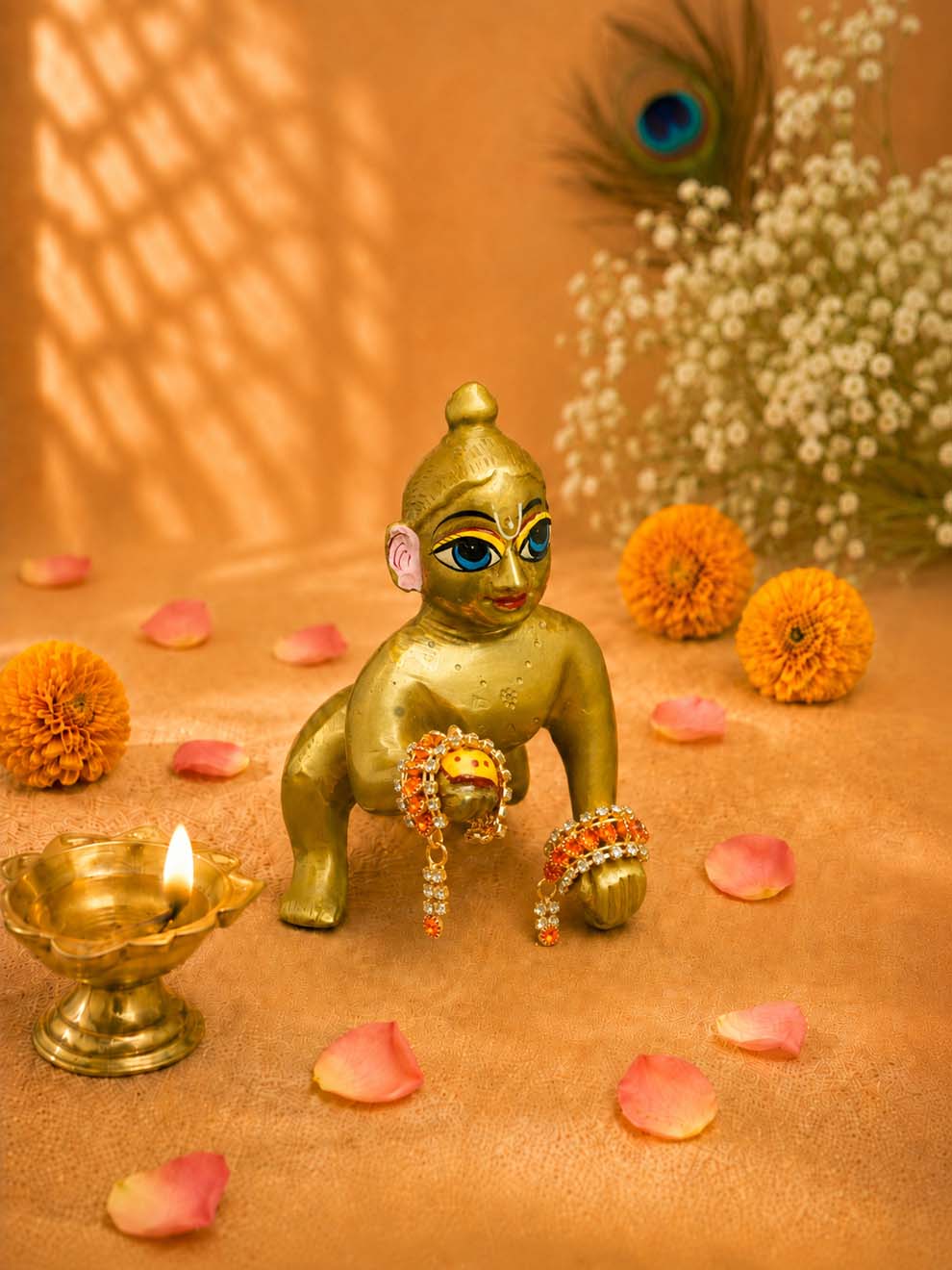 Manibandh Kangan o Laddu Gopal Dresses Online in India Winter Dress for Poshak Thakurji Kanha Ji Accessories Dhoti Kurta Set Pajama Aasan Janmashtami Special Summer Shringar Fancy Jacket Premium Festival Bistar Combo om poshak kanha thakurji bal lala lalla ladoo