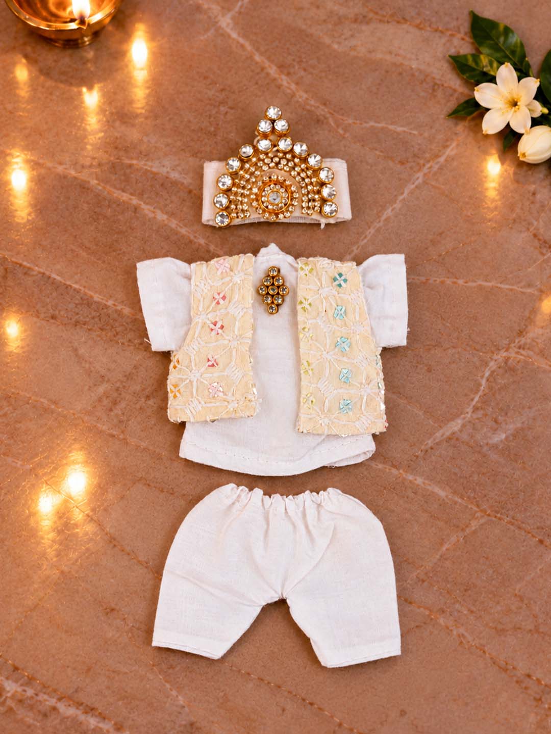 Chandramukh Jacket Set Dress For Kanha Ji — product image 5