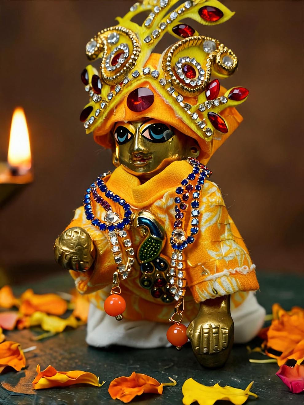 Morraas Laddu Gopal Dresses Online in India Winter Dress for Poshak Thakurji Kanha Ji Accessories Dhoti Kurta Set Pajama Aasan Janmashtami Special Summer Shringar Fancy Jacket Premium Festival Bistar Combo om poshak kanha thakurji bal lala lalla ladoo