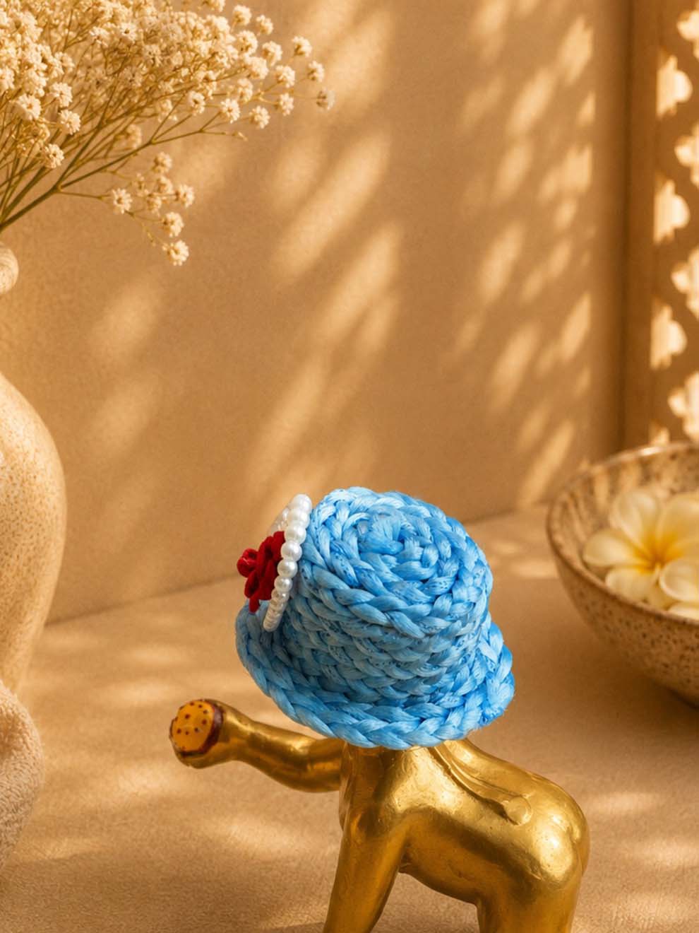 Mukutika cap b Laddu Gopal Dresses Online in India Winter Dress for Poshak Thakurji Kanha Ji Accessories Dhoti Kurta Set Pajama Aasan Janmashtami Special Summer Shringar Fancy Jacket Premium Festival Bistar Combo om poshak kanha thakurji bal lala lalla ladoo