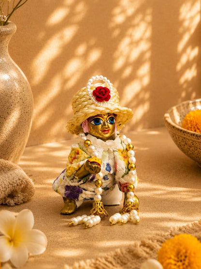 Mukutika cap cr Laddu Gopal Dresses Online in India Winter Dress for Poshak Thakurji Kanha Ji Accessories Dhoti Kurta Set Pajama Aasan Janmashtami Special Summer Shringar Fancy Jacket Premium Festival Bistar Combo om poshak kanha thakurji bal lala lalla ladoo