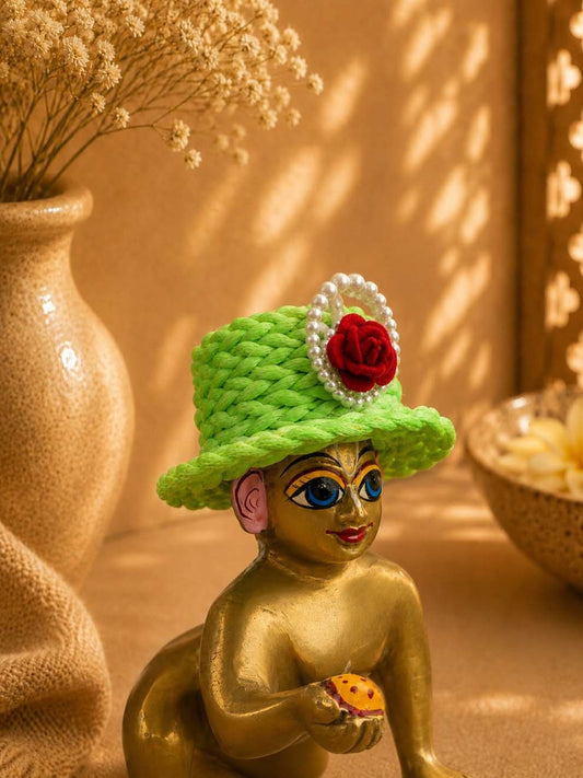 Mukutika cap g Laddu Gopal Dresses Online in India Winter Dress for Poshak Thakurji Kanha Ji Accessories Dhoti Kurta Set Pajama Aasan Janmashtami Special Summer Shringar Fancy Jacket Premium Festival Bistar Combo om poshak kanha thakurji bal lala lalla ladoo