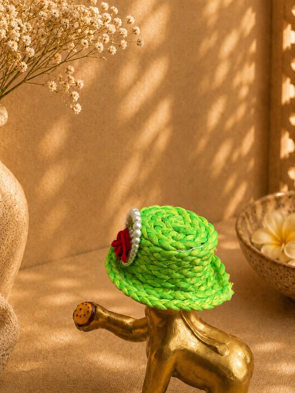 Mukutika cap g Laddu Gopal Dresses Online in India Winter Dress for Poshak Thakurji Kanha Ji Accessories Dhoti Kurta Set Pajama Aasan Janmashtami Special Summer Shringar Fancy Jacket Premium Festival Bistar Combo om poshak kanha thakurji bal lala lalla ladoo