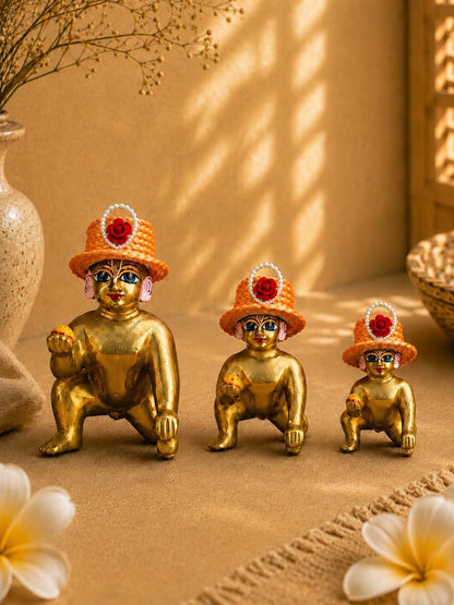 Mukutika cap o Laddu Gopal Dresses Online in India Winter Dress for Poshak Thakurji Kanha Ji Accessories Dhoti Kurta Set Pajama Aasan Janmashtami Special Summer Shringar Fancy Jacket Premium Festival Bistar Combo om poshak kanha thakurji bal lala lalla ladoo