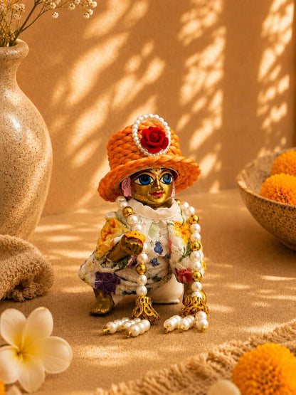 Mukutika cap o Laddu Gopal Dresses Online in India Winter Dress for Poshak Thakurji Kanha Ji Accessories Dhoti Kurta Set Pajama Aasan Janmashtami Special Summer Shringar Fancy Jacket Premium Festival Bistar Combo om poshak kanha thakurji bal lala lalla ladoo