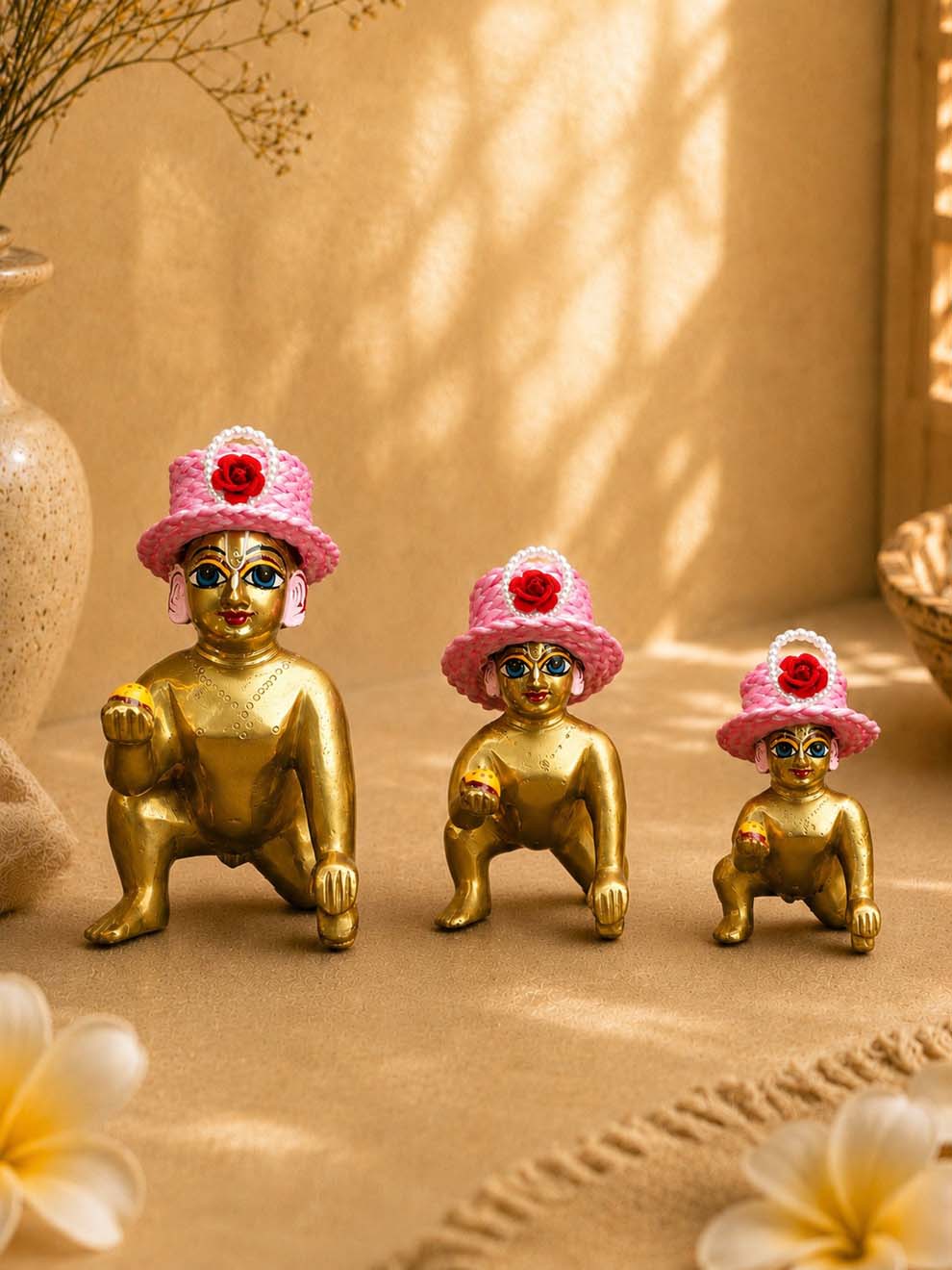 Mukutika cap p Laddu Gopal Dresses Online in India Winter Dress for Poshak Thakurji Kanha Ji Accessories Dhoti Kurta Set Pajama Aasan Janmashtami Special Summer Shringar Fancy Jacket Premium Festival Bistar Combo om poshak kanha thakurji bal lala lalla ladoo