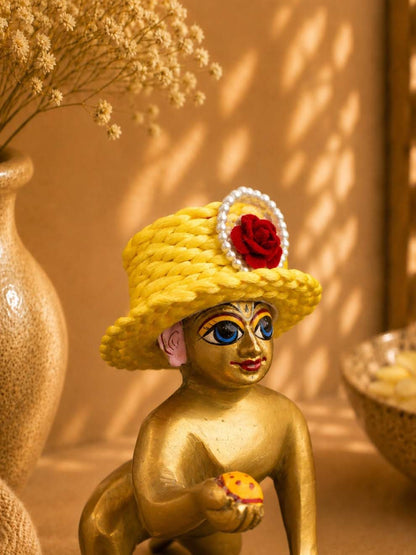 Mukutika cap y Laddu Gopal Dresses Online in India Winter Dress for Poshak Thakurji Kanha Ji Accessories Dhoti Kurta Set Pajama Aasan Janmashtami Special Summer Shringar Fancy Jacket Premium Festival Bistar Combo om poshak kanha thakurji bal lala lalla ladoo