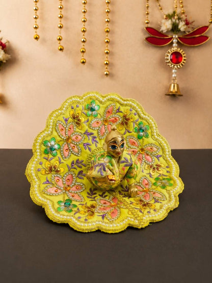 Phollika Fancy Y Laddu Gopal Dresses Online in India Winter Dress for Poshak Thakurji Kanha Ji Accessories Dhoti Kurta Set Pajama Aasan Janmashtami Special Summer Shringar Fancy Jacket Premium Festival Bistar Combo om poshak kanha thakurji bal lala lalla ladoo