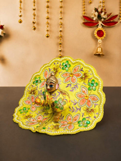 Phollika Fancy Y Laddu Gopal Dresses Online in India Winter Dress for Poshak Thakurji Kanha Ji Accessories Dhoti Kurta Set Pajama Aasan Janmashtami Special Summer Shringar Fancy Jacket Premium Festival Bistar Combo om poshak kanha thakurji bal lala lalla ladoo