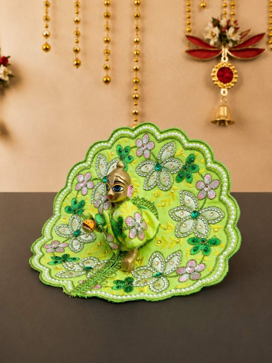 Phollika Fancy g Laddu Gopal Dresses Online in India Winter Dress for Poshak Thakurji Kanha Ji Accessories Dhoti Kurta Set Pajama Aasan Janmashtami Special Summer Shringar Fancy Jacket Premium Festival Bistar Combo om poshak kanha thakurji bal lala lalla lado