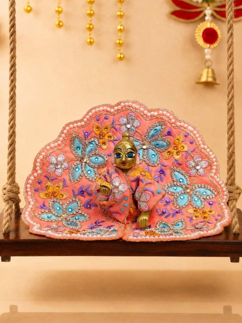 Phollika Fancy pe Laddu Gopal Dresses Online in India Winter Dress for Poshak Thakurji Kanha Ji Accessories Dhoti Kurta Set Pajama Aasan Janmashtami Special Summer Shringar Fancy Jacket Premium Festival Bistar Combo om poshak kanha thakurji bal lala lalla lado