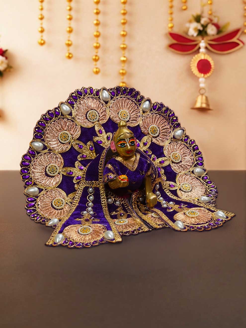 Rajsi velvet Light Purple wedding winter sherwani Diwali Janmashtami dress ladoo dresses laddu gopal dress thakurji kanha ji bal om poshak mathura online best mandir wholesaler manufacturer