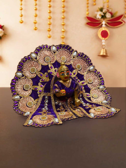 Rajsi velvet Light Purple wedding winter sherwani Diwali Janmashtami dress ladoo dresses laddu gopal dress thakurji kanha ji bal om poshak mathura online best mandir wholesaler manufacturer