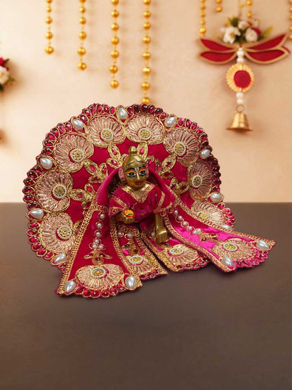 Rajsi velvet Pink wedding winter sherwani Diwali Janmashtami dress ladoo dresses laddu gopal dress thakurji kanha ji bal om poshak mathura online best mandir wholesaler manufacturer