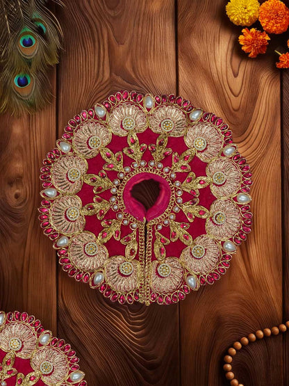 Rajsi velvet Pink wedding winter sherwani Diwali Janmashtami dress ladoo dresses laddu gopal dress thakurji kanha ji bal om poshak mathura online best mandir wholesaler manufacturer