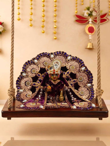 Rajsi velvet Purple wedding winter sherwani Diwali Janmashtami dress ladoo dresses laddu gopal dress thakurji kanha ji bal om poshak mathura online best mandir wholesaler manufacturer