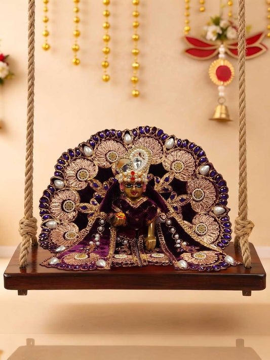 Rajsi velvet Purple wedding winter sherwani Diwali Janmashtami dress ladoo dresses laddu gopal dress thakurji kanha ji bal om poshak mathura online best mandir wholesaler manufacturer