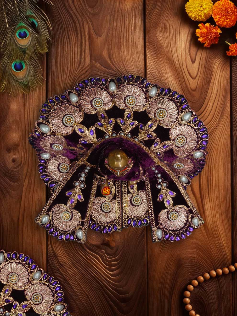 Rajsi velvet Purple wedding winter sherwani Diwali Janmashtami dress ladoo dresses laddu gopal dress thakurji kanha ji bal om poshak mathura online best mandir wholesaler manufacturer